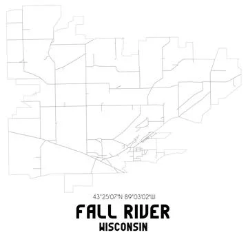 Minimalistic street map of Fall River, Wisconsin, United States. Illustrazione stock