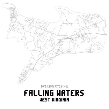 Minimalistic street map of Falling Waters, West Virginia, United States. Stockillustratie