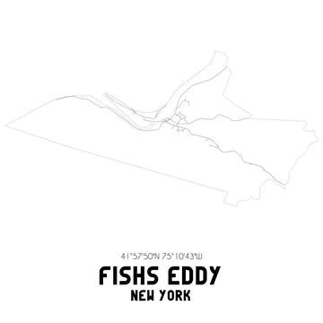 Minimalistic street map of Fishs Eddy, New York, United States. Stock Illustration