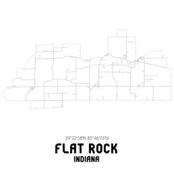 Minimalistic street map of Flat Rock, Indiana, United States. Stock Illustration