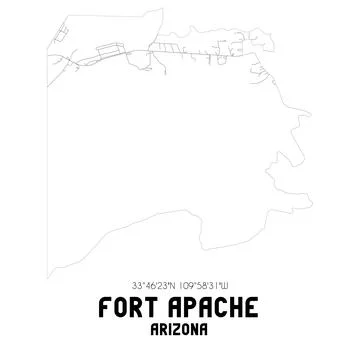 Minimalistic street map of Fort Apache, Arizona, United States. 스톡 일러스트