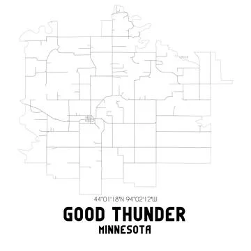 Minimalistic street map of Good Thunder, Minnesota, United States. Stock Illustration