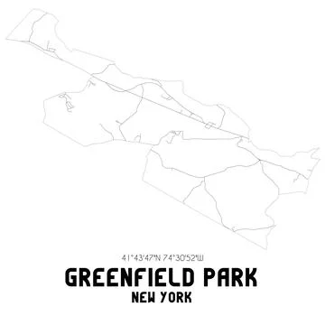 Minimalistic street map of Greenfield Park, New York, United States. Ilustración de archivo