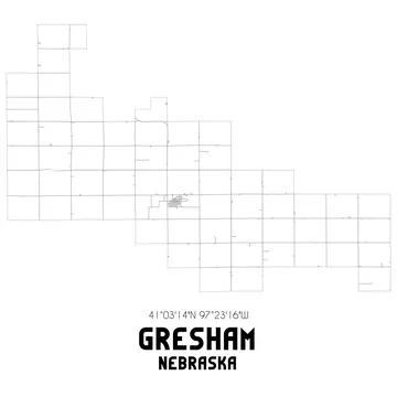 Minimalistic street map of Gresham, Nebraska, United States. Stock-Illustration