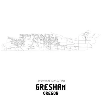 Minimalistic street map of Gresham, Oregon, United States. Stock-Illustration