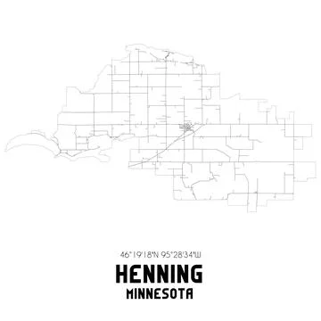 Minimalistic street map of Henning, Minnesota, United States. Stock Illustration