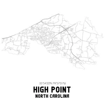 Minimalistic street map of High Point, North Carolina, United States. Stock Illustration