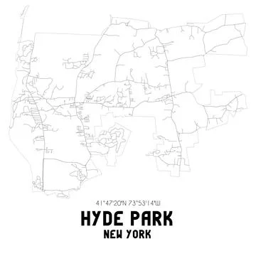 Minimalistic street map of Hyde Park, New York, United States. Stock Illustration
