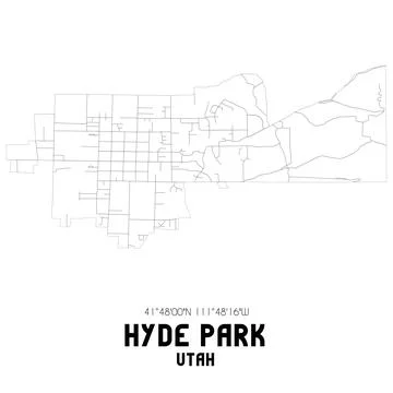 Minimalistic street map of Hyde Park, Utah, United States. Ilustración de archivo