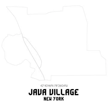 Minimalistic street map of Java Village, New York, United States. Stock Illustration