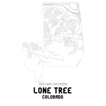 Minimalistic street map of Lone Tree, Colorado, United States. Illustrazione stock