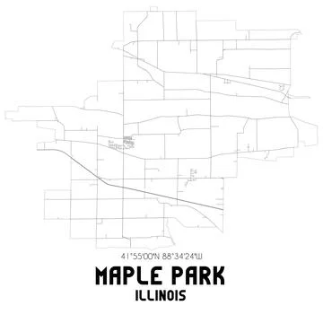 Minimalistic street map of Maple Park, Illinois, United States. Ilustração Stock