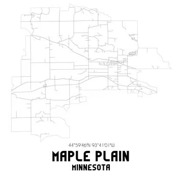 Minimalistic street map of Maple Plain, Minnesota, United States. Ilustração Stock