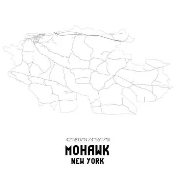 Minimalistic street map of Mohawk, New York, United States. 스톡 일러스트