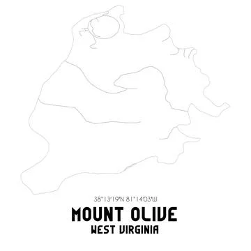 Minimalistic street map of Mount Olive, West Virginia, United States. Stock Illustration