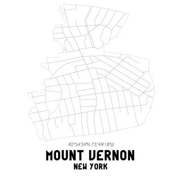 Minimalistic street map of Mount Vernon, New York, United States. Illustrazione stock