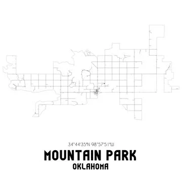 Minimalistic street map of Mountain Park, Oklahoma, United States. Ilustração Stock
