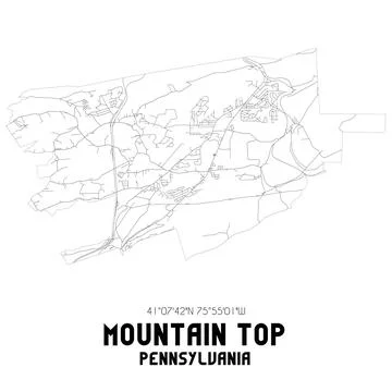 Minimalistic street map of Mountain Top, Pennsylvania, United States. Stock Illustration