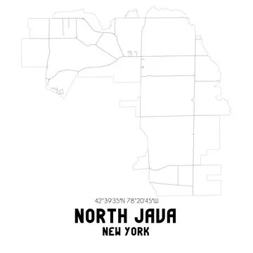 Minimalistic street map of North Java, New York, United States. Stock Illustration