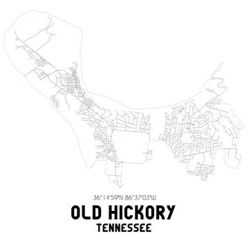 Minimalistic street map of Old Hickory, Tennessee, United States. Stock Illustration