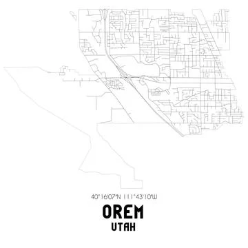 Minimalistic street map of Orem, Utah, United States. 스톡 일러스트