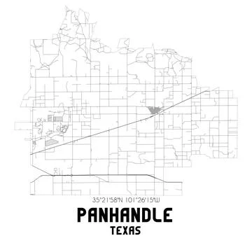 Minimalistic street map of Panhandle, Texas, United States. Stock Illustration