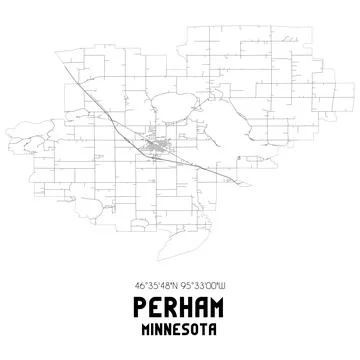 Minimalistic street map of Perham, Minnesota, United States. Stock Illustration