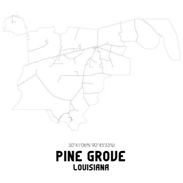 Minimalistic street map of Pine Grove, Louisiana, United States. Stock Illustration