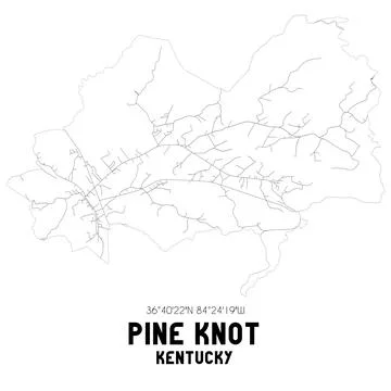 Minimalistic street map of Pine Knot, Kentucky, United States. Stock Illustration