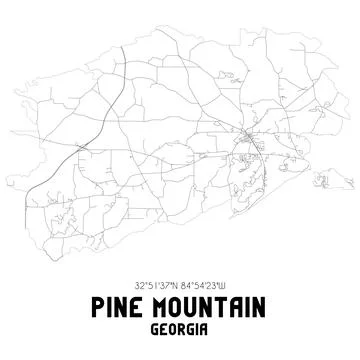 Minimalistic street map of Pine Mountain, Georgia, United States. Stock Illustration