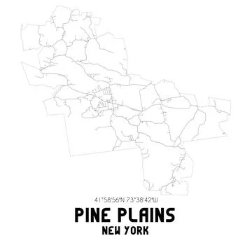 Minimalistic street map of Pine Plains, New York, United States. Ilustração Stock