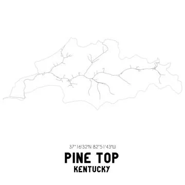Minimalistic street map of Pine Top, Kentucky, United States. Stock Illustration