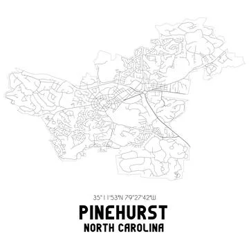 Minimalistic street map of Pinehurst, North Carolina, United States. Stock Illustration