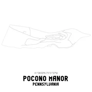 Minimalistic street map of Pocono Manor, Pennsylvania, United States. Stock Illustration
