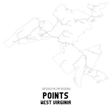 Minimalistic street map of Points, West Virginia, United States. イラスト素材