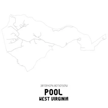 Minimalistic street map of Pool, West Virginia, United States. Stock Illustration
