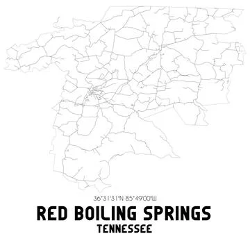 Minimalistic street map of Red Boiling Springs, Tennessee, United States. Stockillustratie