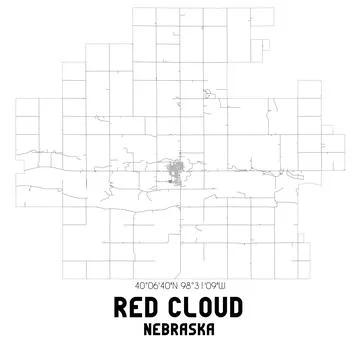 Minimalistic street map of Red Cloud, Nebraska, United States. イラスト素材