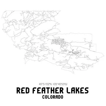 Minimalistic street map of Red Feather Lakes, Colorado, United States. イラスト素材