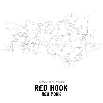 Minimalistic street map of Red Hook, New York, United States. Stock Illustration