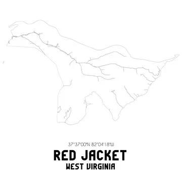 Minimalistic street map of Red Jacket, West Virginia, United States. Stock Illustration