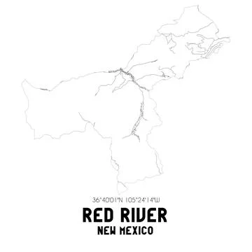 Minimalistic street map of Red River, New Mexico, United States. Stock Illustration