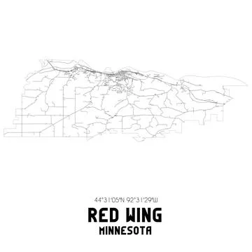 Minimalistic street map of Red Wing, Minnesota, United States. Stockillustratie