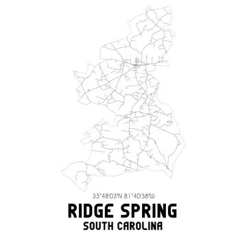 Minimalistic street map of Ridge Spring, South Carolina, United States. Stock Illustration