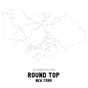 Minimalistic street map of Round Top, New York, United States. Stock Illustration