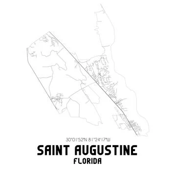 Minimalistic street map of Saint Augustine, Florida, United States. Illustrazione stock