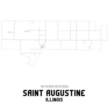 Minimalistic street map of Saint Augustine, Illinois, United States. Illustrazione stock