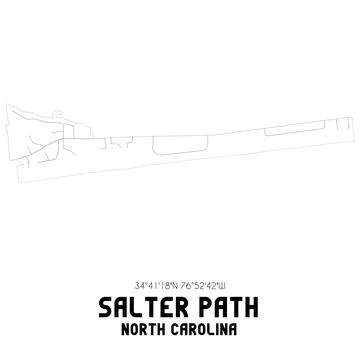 Minimalistic street map of Salter Path, North Carolina, United States. Stock Illustration