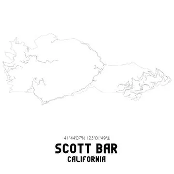 Minimalistic street map of Scott Bar, California, United States. 스톡 일러스트