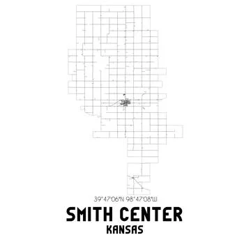 Minimalistic street map of Smith Center, Kansas, United States. Stock Illustration